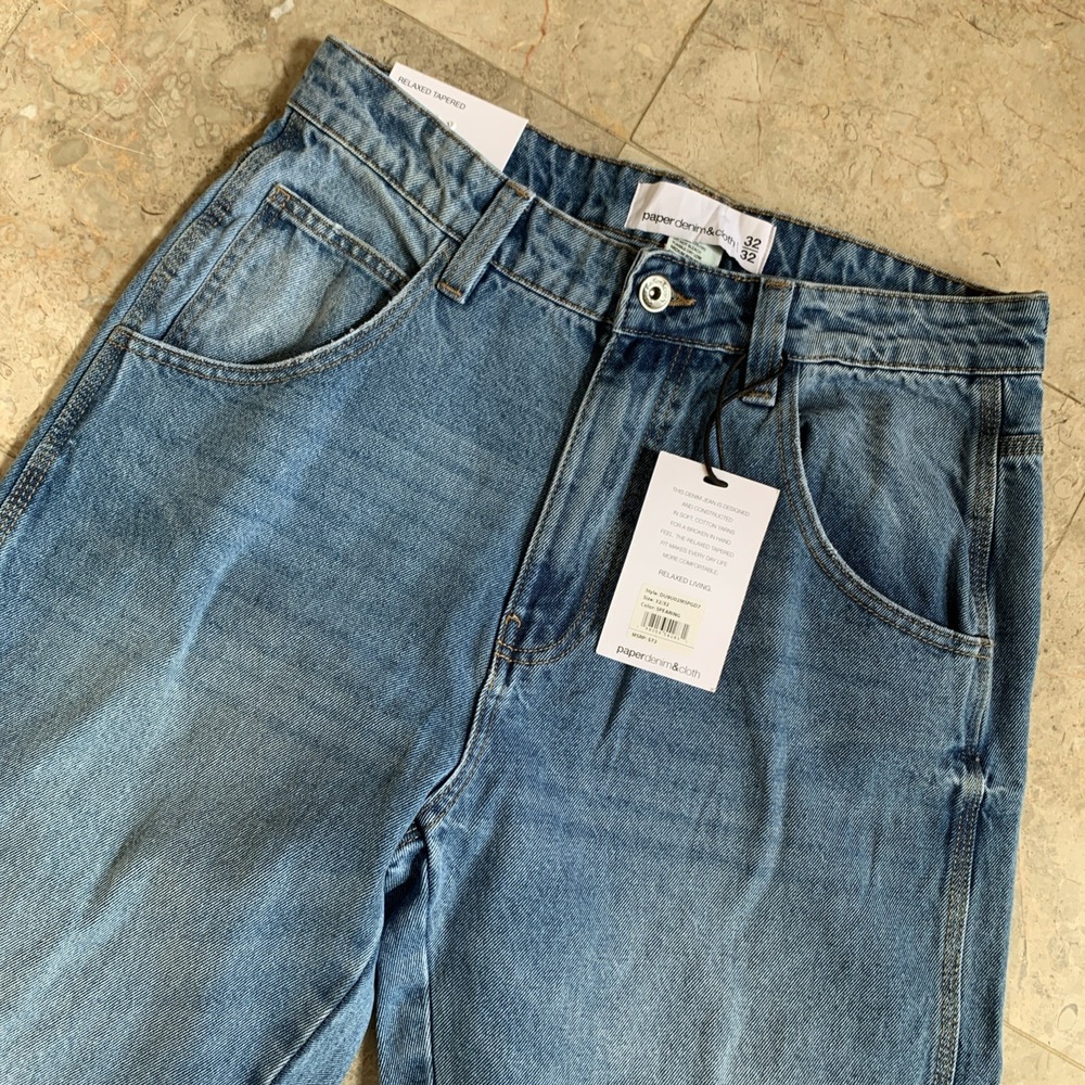 Paper‎ Denim & Cloth Jeans Mens 32x32 Relaxed & Loose Tapered Fit Cotton Pockets